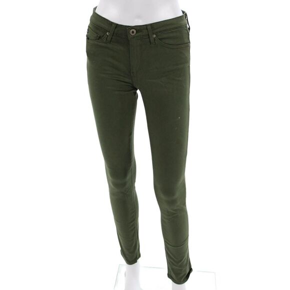 AG Adriano Goldschmied Denim - AG Adriano Goldschmied Womens High Rise Green Jegging Jeans Inseam 28 Size 25